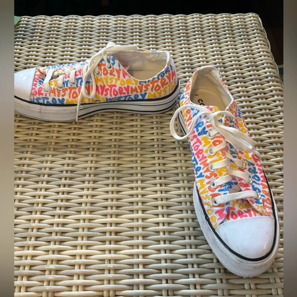 Converse Chuck Taylor All Star‎ Platform “My Story” Sneakers 10 colorful y2k